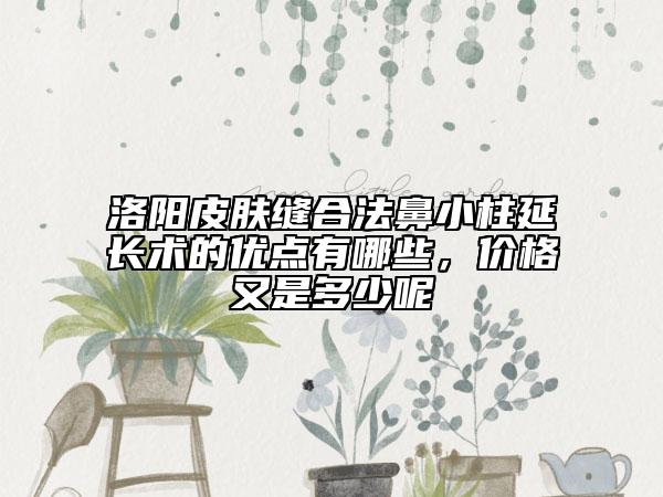 洛陽(yáng)皮膚縫合法鼻小柱延長(zhǎng)術(shù)的優(yōu)點(diǎn)有哪些，價(jià)格又是多少呢