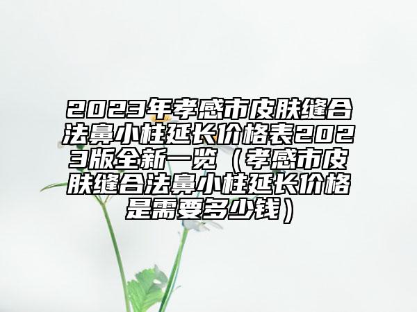 2023年孝感市皮膚縫合法鼻小柱延長價格表2023版全新一覽（孝感市皮膚縫合法鼻小柱延長價格是需要多少錢）