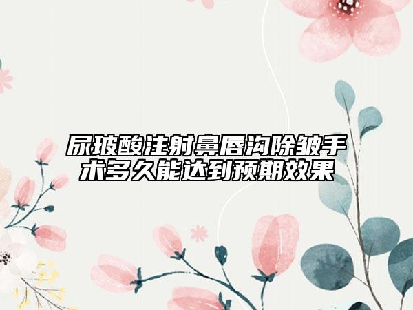 尿玻酸注射鼻唇溝除皺手術多久能達到預期效果