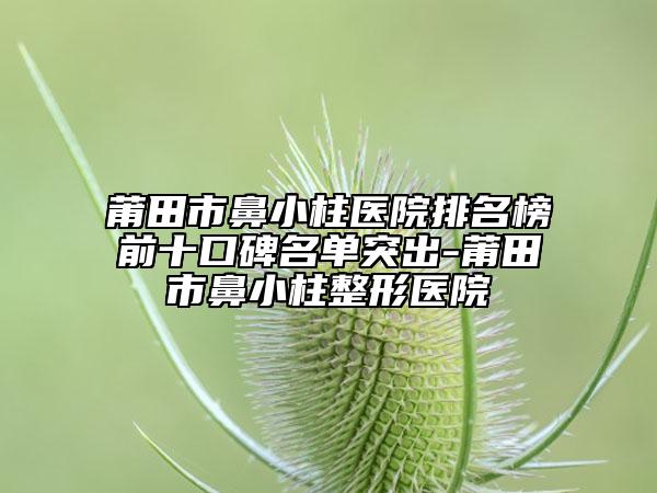 莆田市鼻小柱醫(yī)院排名榜前十口碑名單突出-莆田市鼻小柱整形醫(yī)院