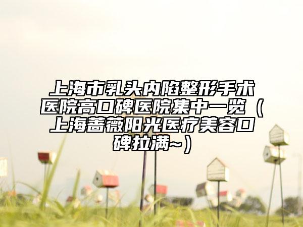 上海市乳頭內(nèi)陷整形手術(shù)醫(yī)院高口碑醫(yī)院集中一覽（上海薔薇陽(yáng)光醫(yī)療美容口碑拉滿~）