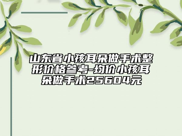 山東省小孩耳朵做手術整形價格參考-均價小孩耳朵做手術25604元