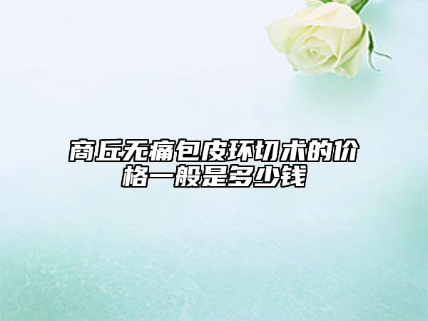 商丘無痛包皮環(huán)切術的價格一般是多少錢