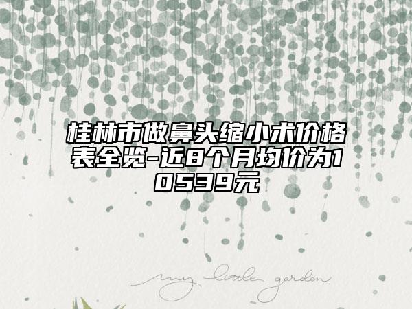 桂林市做鼻頭縮小術價格表全覽-近8個月均價為10539元