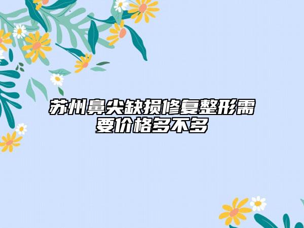 蘇州鼻尖缺損修復(fù)整形需要價(jià)格多不多