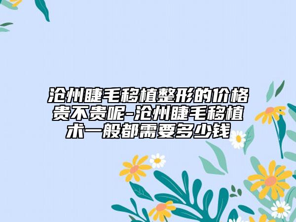 滄州睫毛移植整形的價格貴不貴呢-滄州睫毛移植術一般都需要多少錢