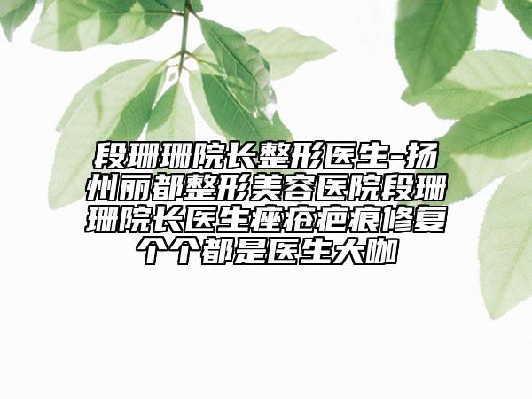 段珊珊院長(zhǎng)整形醫(yī)生-揚(yáng)州麗都整形美容醫(yī)院段珊珊院長(zhǎng)醫(yī)生痤瘡疤痕修復(fù)個(gè)個(gè)都是醫(yī)生大咖