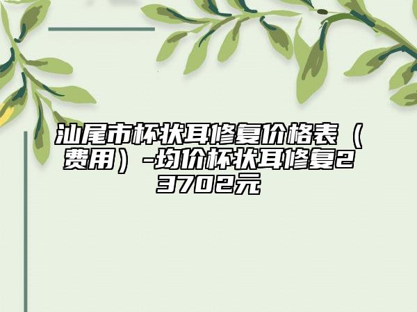 汕尾市杯狀耳修復(fù)價格表（費用）-均價杯狀耳修復(fù)23702元