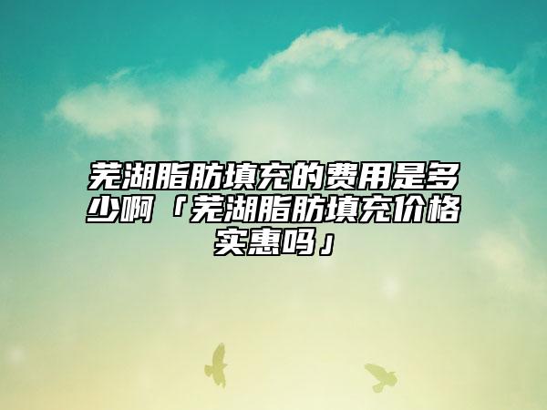 蕪湖脂肪填充的費(fèi)用是多少啊「蕪湖脂肪填充價(jià)格實(shí)惠嗎」