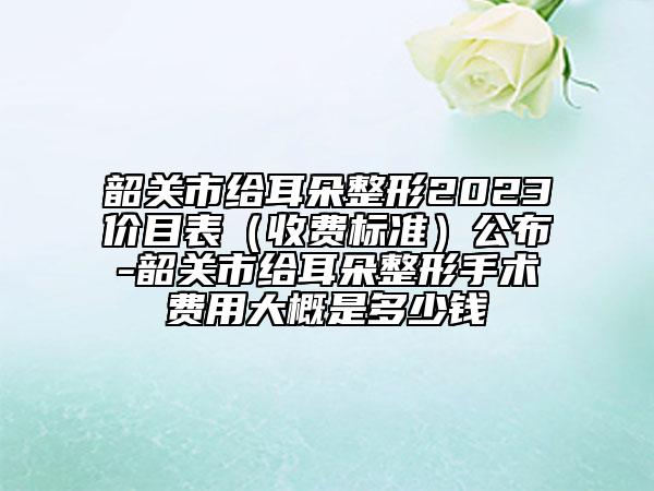 韶關市給耳朵整形2023價目表（收費標準）公布-韶關市給耳朵整形手術費用大概是多少錢