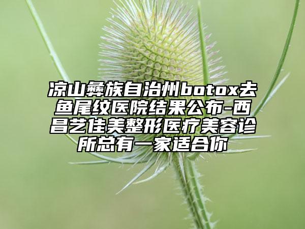涼山彝族自治州botox去魚尾紋醫(yī)院結(jié)果公布-西昌藝佳美整形醫(yī)療美容診所總有一家適合你