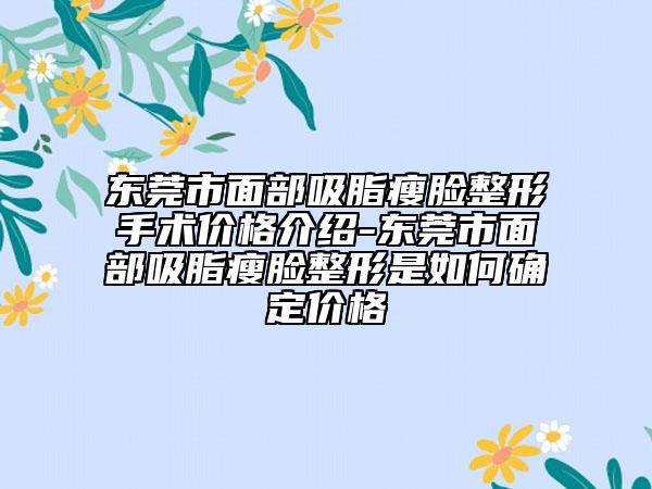 東莞市面部吸脂瘦臉整形手術(shù)價(jià)格介紹-東莞市面部吸脂瘦臉整形是如何確定價(jià)格