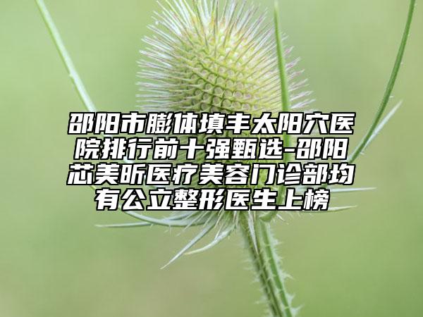 邵陽(yáng)市膨體填豐太陽(yáng)穴醫(yī)院排行前十強(qiáng)甄選-邵陽(yáng)芯美昕醫(yī)療美容門(mén)診部均有公立整形醫(yī)生上榜