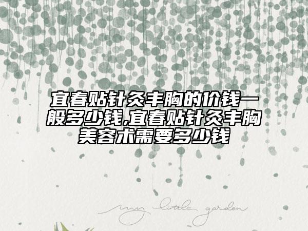宜春貼針灸豐胸的價(jià)錢一般多少錢,宜春貼針灸豐胸美容術(shù)需要多少錢
