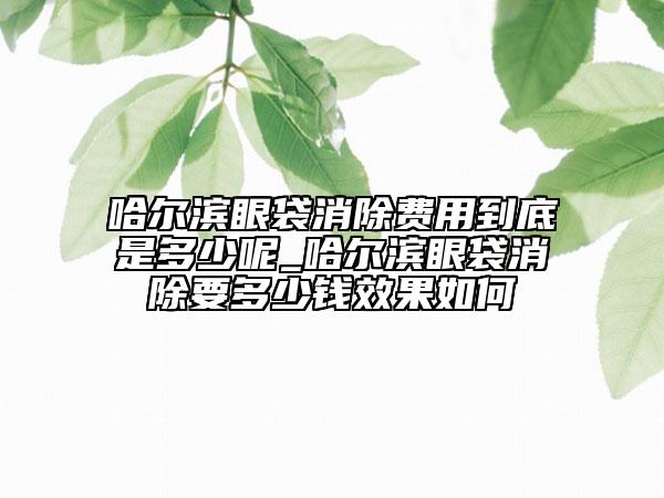 哈爾濱眼袋消除費(fèi)用到底是多少呢_哈爾濱眼袋消除要多少錢效果如何