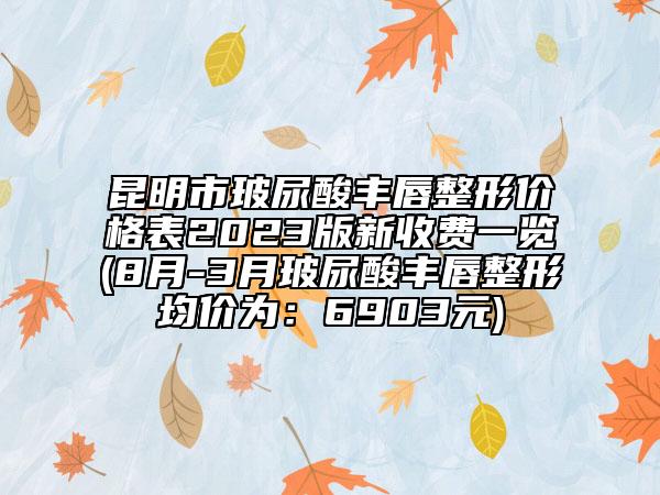 昆明市玻尿酸豐唇整形價格表2023版新收費(fèi)一覽(8月-3月玻尿酸豐唇整形均價為：6903元)