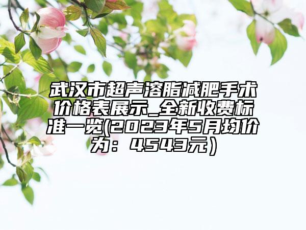 武漢市超聲溶脂減肥手術(shù)價(jià)格表展示_全新收費(fèi)標(biāo)準(zhǔn)一覽(2023年5月均價(jià)為：4543元）