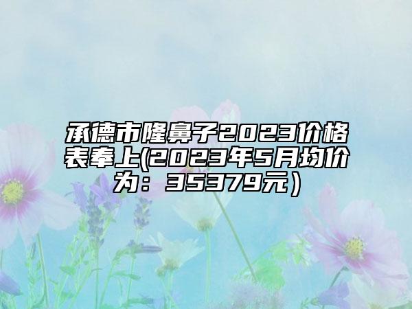 承德市隆鼻子2023價(jià)格表奉上(2023年5月均價(jià)為：35379元）