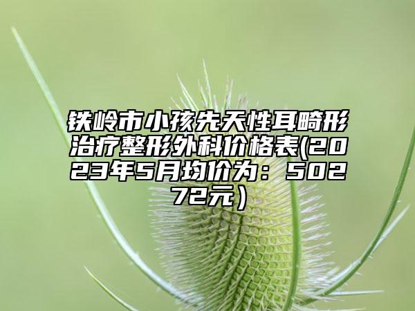 鐵嶺市小孩先天性耳畸形治療整形外科價(jià)格表(2023年5月均價(jià)為：50272元）