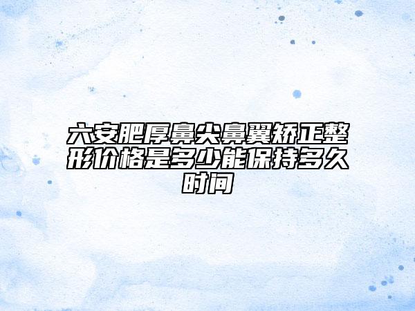 六安肥厚鼻尖鼻翼矯正整形價(jià)格是多少能保持多久時(shí)間