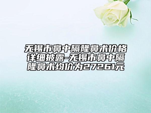 無錫市鼻中隔隆鼻術(shù)價格詳細披露-無錫市鼻中隔隆鼻術(shù)均價為27261元