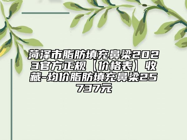 菏澤市脂肪填充鼻梁2023官方正規(guī)【價(jià)格表】收藏-均價(jià)脂肪填充鼻梁25737元
