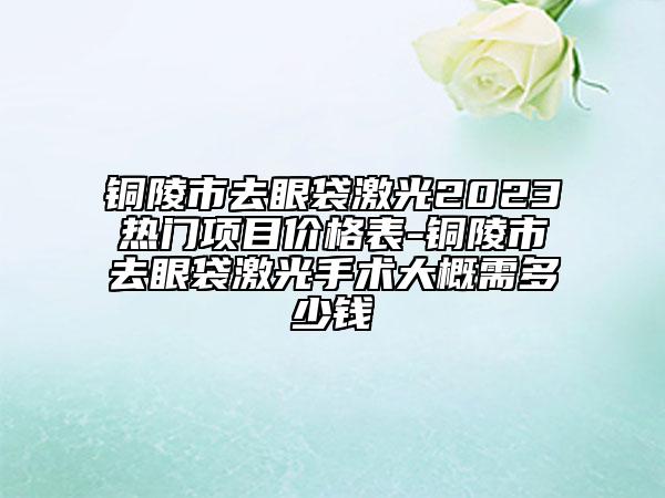 銅陵市去眼袋激光2023熱門項(xiàng)目價(jià)格表-銅陵市去眼袋激光手術(shù)大概需多少錢