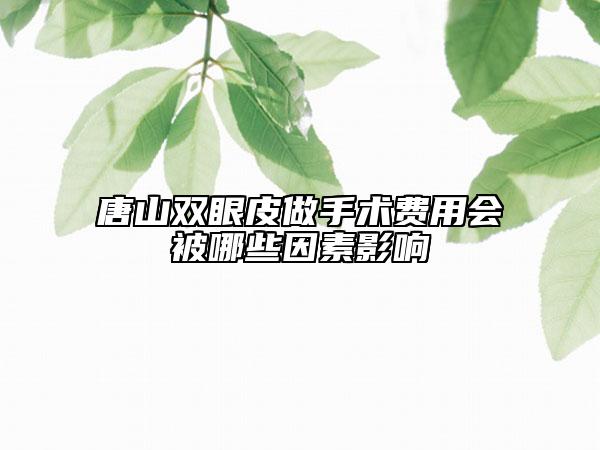 唐山雙眼皮做手術(shù)費用會被哪些因素影響