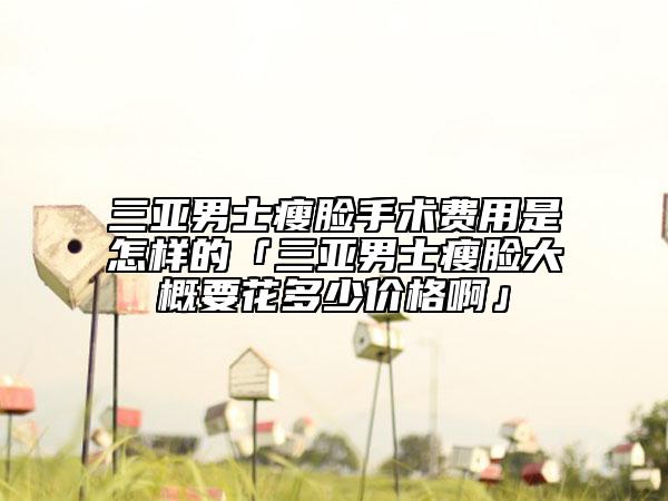 三亞男士瘦臉手術(shù)費(fèi)用是怎樣的「三亞男士瘦臉大概要花多少價(jià)格啊」