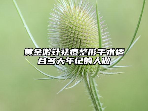 黃金微針祛痘整形手術(shù)適合多大年紀(jì)的人做