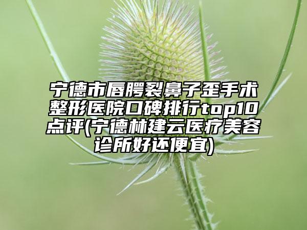 寧德市唇腭裂鼻子歪手術(shù)整形醫(yī)院口碑排行top10點(diǎn)評(píng)(寧德林建云醫(yī)療美容診所好還便宜)