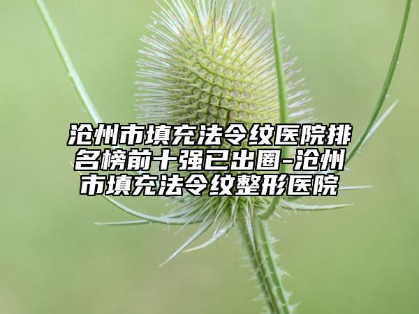 滄州市填充法令紋醫(yī)院排名榜前十強(qiáng)已出圈-滄州市填充法令紋整形醫(yī)院