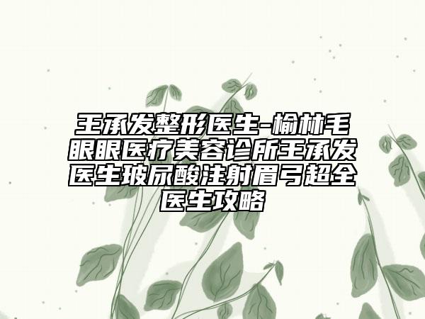 王承發(fā)整形醫(yī)生-榆林毛眼眼醫(yī)療美容診所王承發(fā)醫(yī)生玻尿酸注射眉弓超全醫(yī)生攻略