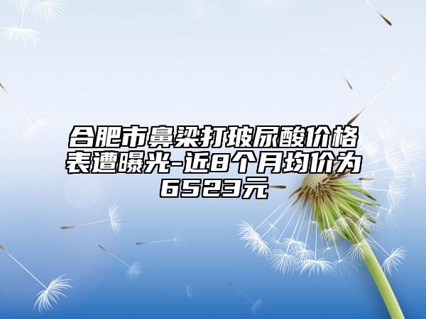 合肥市鼻梁打玻尿酸價(jià)格表遭曝光-近8個(gè)月均價(jià)為6523元