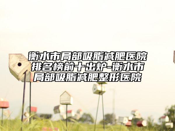 衡水市局部吸脂減肥醫(yī)院排名榜前十出爐-衡水市局部吸脂減肥整形醫(yī)院