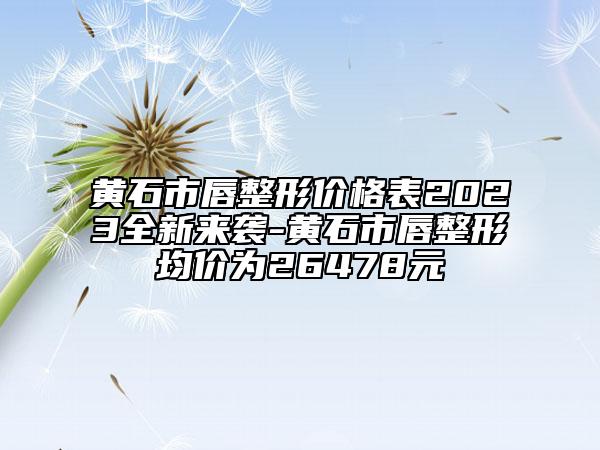 黃石市唇整形價(jià)格表2023全新來襲-黃石市唇整形均價(jià)為26478元