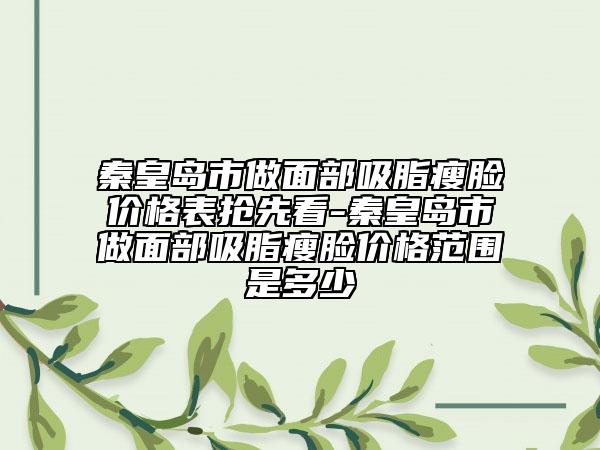 秦皇島市做面部吸脂瘦臉價(jià)格表搶先看-秦皇島市做面部吸脂瘦臉價(jià)格范圍是多少