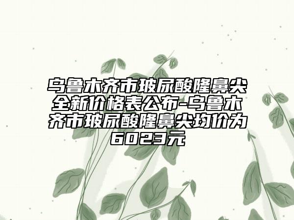 烏魯木齊市玻尿酸隆鼻尖全新價(jià)格表公布-烏魯木齊市玻尿酸隆鼻尖均價(jià)為6023元