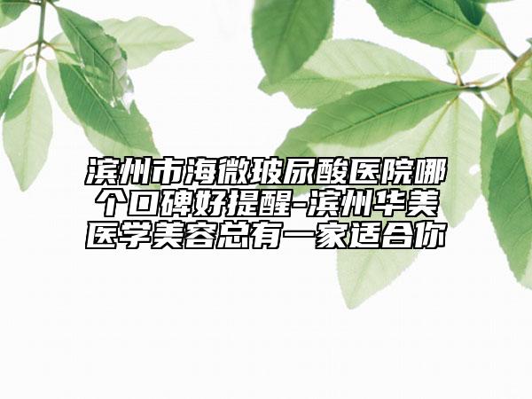 濱州市海微玻尿酸醫(yī)院哪個口碑好提醒-濱州華美醫(yī)學美容總有一家適合你