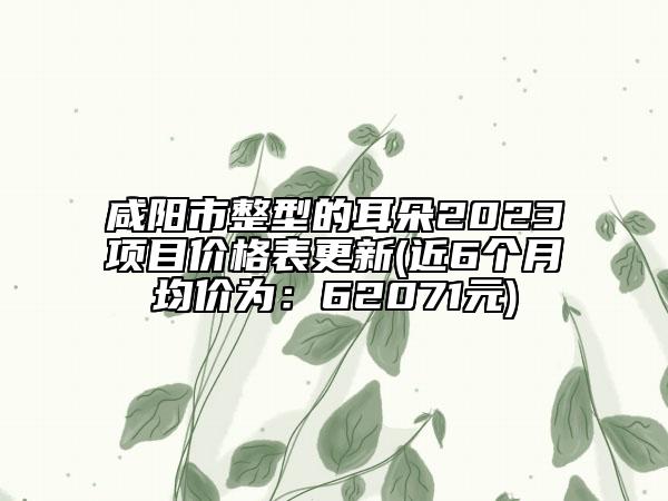 咸陽市整型的耳朵2023項(xiàng)目價(jià)格表更新(近6個(gè)月均價(jià)為：62071元)