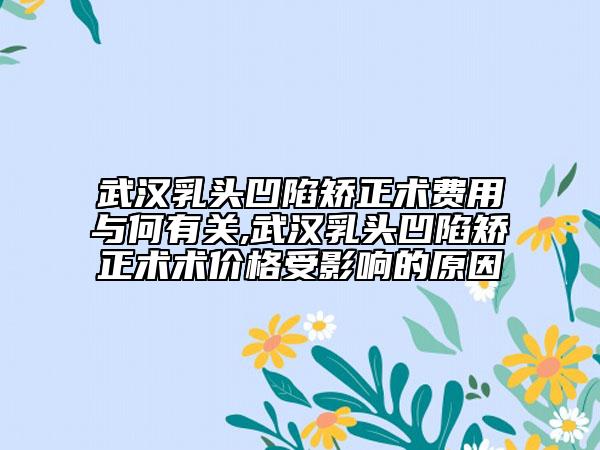武漢乳頭凹陷矯正術(shù)費(fèi)用與何有關(guān),武漢乳頭凹陷矯正術(shù)術(shù)價(jià)格受影響的原因