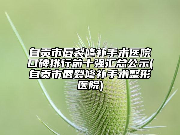 自貢市唇裂修補手術(shù)醫(yī)院口碑排行前十強匯總公示(自貢市唇裂修補手術(shù)整形醫(yī)院)