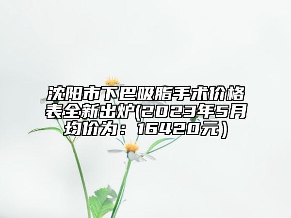沈陽市下巴吸脂手術(shù)價(jià)格表全新出爐(2023年5月均價(jià)為：16420元）