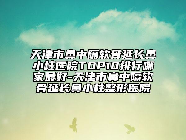 天津市鼻中隔軟骨延長鼻小柱醫(yī)院TOP10排行哪家最好-天津市鼻中隔軟骨延長鼻小柱整形醫(yī)院