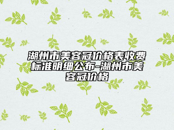 湖州市美容冠價格表收費(fèi)標(biāo)準(zhǔn)明細(xì)公布-湖州市美容冠價格