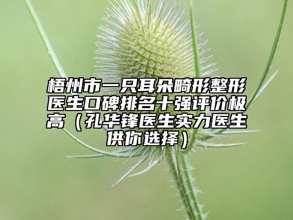 梧州市一只耳朵畸形整形醫(yī)生口碑排名十強(qiáng)評(píng)價(jià)極高（孔華鋒醫(yī)生實(shí)力醫(yī)生供你選擇）