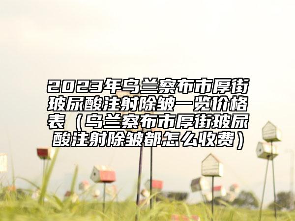 2023年烏蘭察布市厚街玻尿酸注射除皺一覽價(jià)格表（烏蘭察布市厚街玻尿酸注射除皺都怎么收費(fèi)）