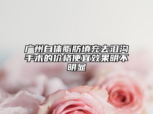 廣州自體脂肪填充去淚溝手術(shù)的價(jià)格便宜效果明不明顯