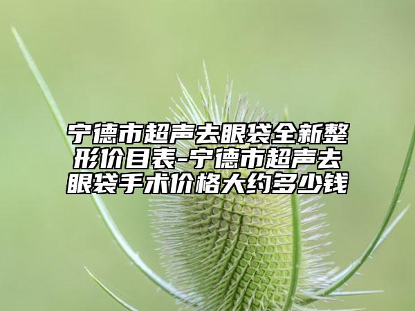 寧德市超聲去眼袋全新整形價(jià)目表-寧德市超聲去眼袋手術(shù)價(jià)格大約多少錢