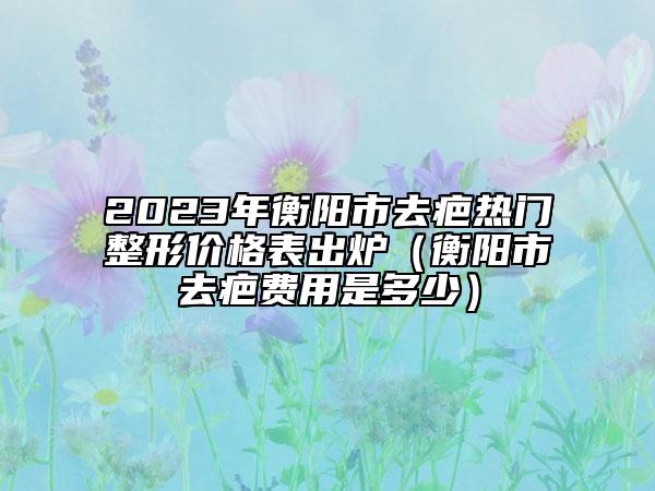 2023年衡陽市去疤熱門整形價(jià)格表出爐（衡陽市去疤費(fèi)用是多少）